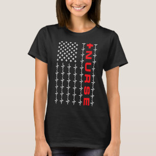 Notunterkunft mit US-Flagge T-Shirt