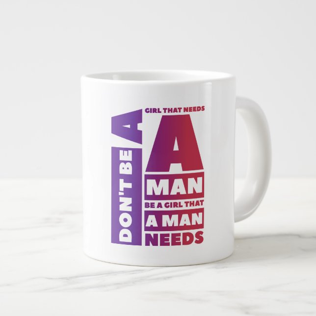 Notwendigkeit - Jumbo-Tasse als Geschenk (Vorderseite Rechts)