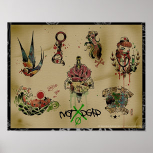 NOTxDEAD-Tattoo-Flash-Poster Poster