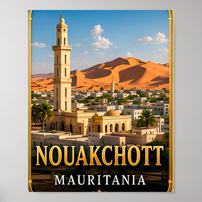 Nouakchott Wüstenküste und saharischer Geist Poster (Vorne)
