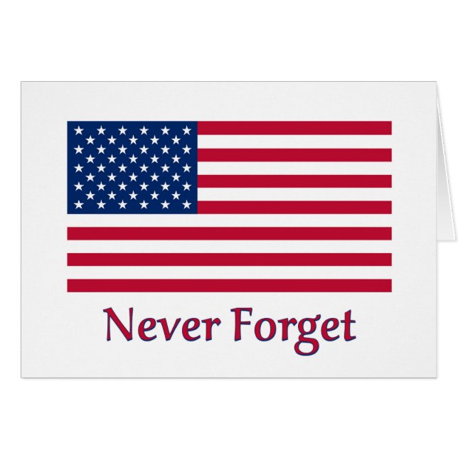 N'oubliez jamais la carte drapeau américaine (Devant horizontal)