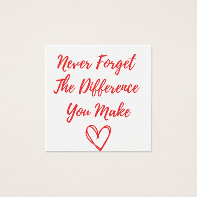 N'Oubliez Jamais La Différence Que Vous Faites, Me (Devant)