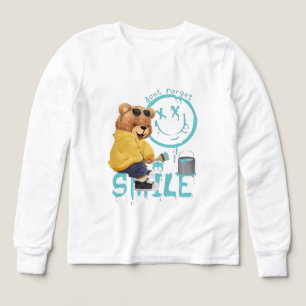 "N'oubliez pas de sourire" Artiste Ours Manches Lo