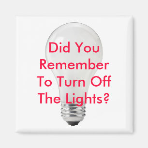 N'Oubliez Pas D'Éteindre Les Lumières Aimant Vert