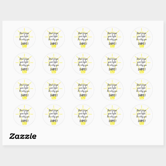 N'oubliez pas votre lumière, sticker brillant (Feuille)