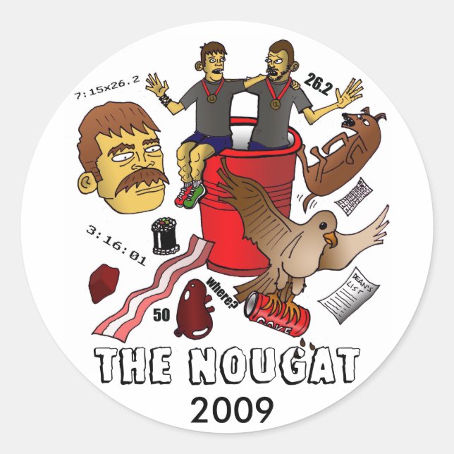 nougat12 copy, THE NOUGAT, 2009 Runder Aufkleber (Vorderseite)