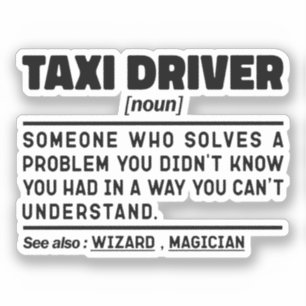 Noun Definition für Taxifahrer Fachmann Aufkleber