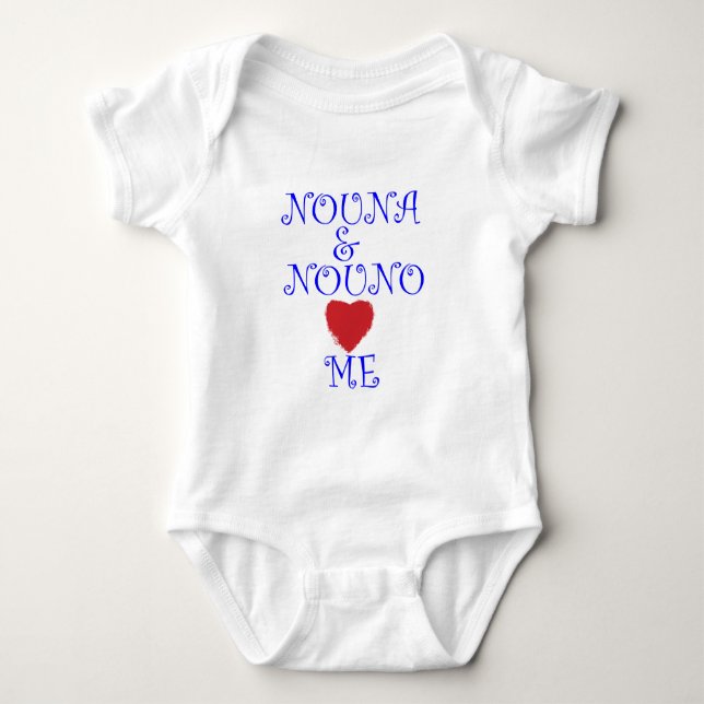 NOUNA UND NOUNO LIEBE ICH BABY STRAMPLER (Vorderseite)