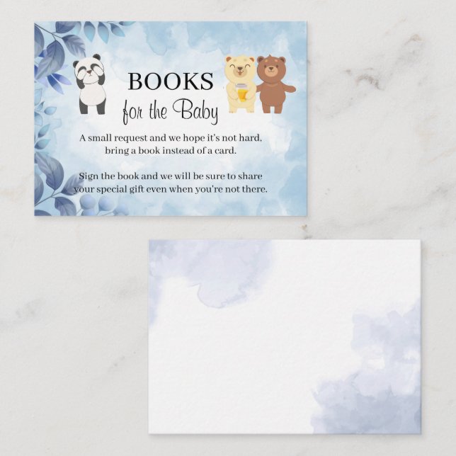 Nounours Apportez une carte de Baby shower de livr (Devant / Derrière)