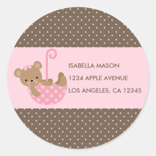 Nounours dans les étiquettes de adresse de retour