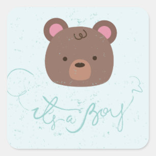 Nounours doux c'est un autocollant de baby shower