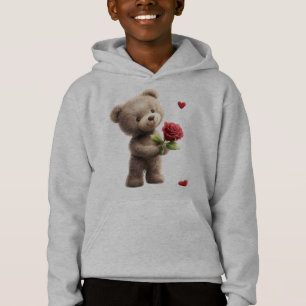 Nounours en peluche avec sweat à capuche Rose Vale