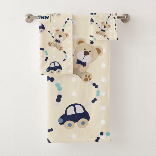Nounours et voitures Baby Boy Motif (En situation)