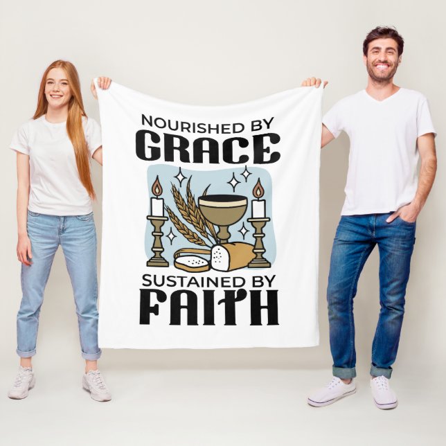 Nourished by Grace, Sustained by Faith Design Fleecedecke (Beispiel)