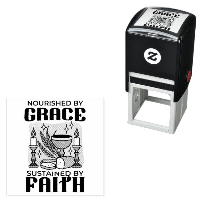 Nourished by Grace, Sustained by Faith Design Permastempel (Beispiel)