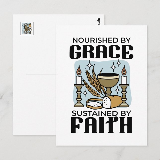Nourished by Grace, Sustained by Faith Design Postkarte (Vorne/Hinten)