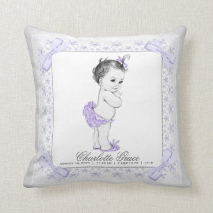 Nourrisson de bébé gris pourpre Coussin de bébé
