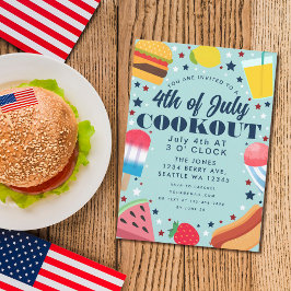 Nourriture colorée 4 juillet Invitation cuisine