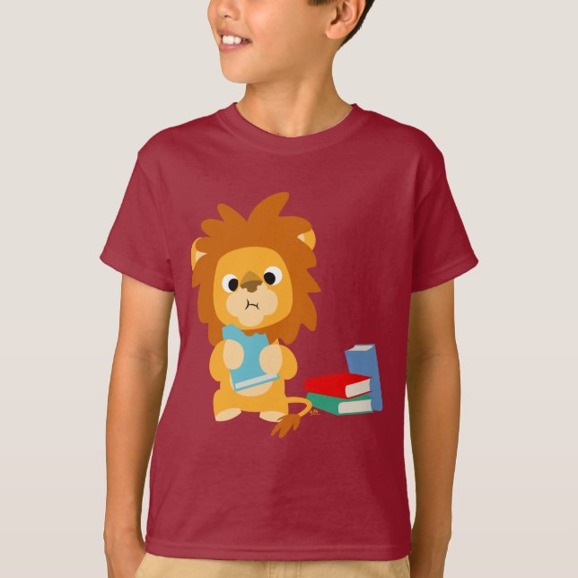 Nourriture pour le T-shirt Enfants Lion Cartoon Pe (Devant)