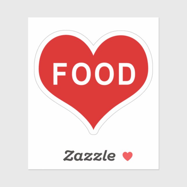 NOURRITURE Red Love Heart Vinyl Sticker (Feuille)