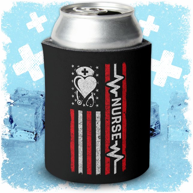 Nourse Wertschätzung Hero Heart Life American Flag Dosenkühler (Von Creator hochgeladen)