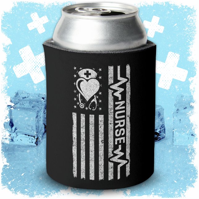 Nourse Wertschätzung Hero Heart Life American Flag Dosenkühler (Von Creator hochgeladen)