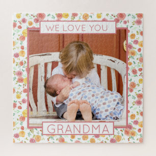Nous aimons les fleurs de grand-mère Puzzle photo