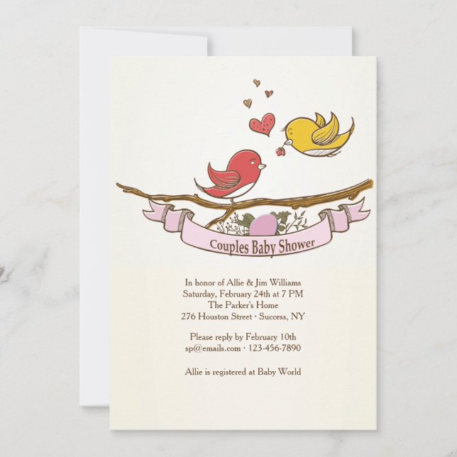 Nous attendons un invitation de baby shower de (Devant)