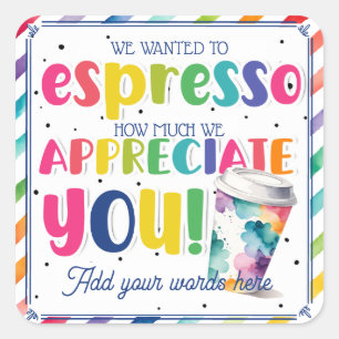Nous Autocollant Arc-en-ciel Café Appréciation Esp