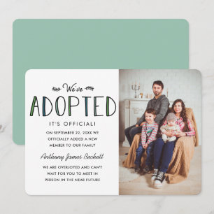 Nous avons adopté   Faire-part d'adoption