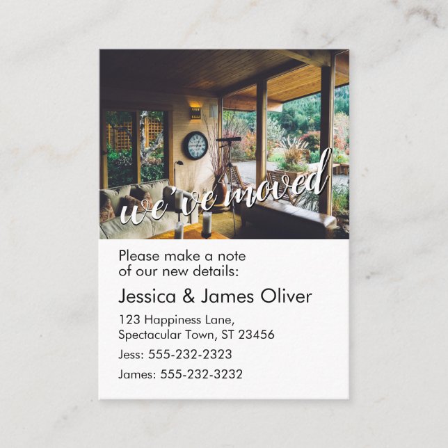 Nous avons Déménagé Carte avec Home Photo Intérieu (Devant)