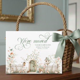 Nous avons déménagé Carte postale florale aquarell