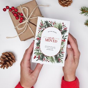 Nous avons déménagé chaud rouge Faire-part d'hiver