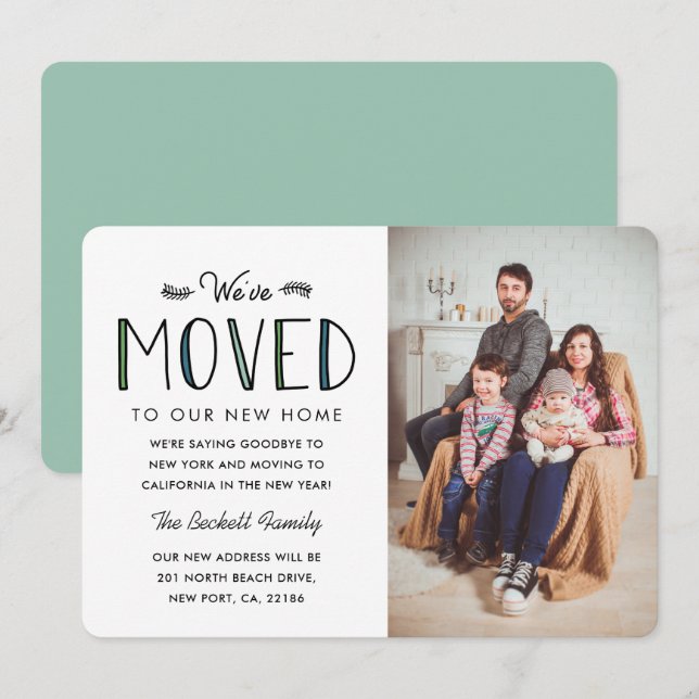 Nous avons déménagé | Faire-part de déplacement (Devant / Derrière)