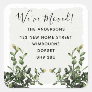 Nous avons déménagé Floral Changement de Étiquette