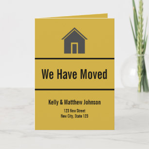 Nous Avons Déménagé Gold Black Moving Carte Faire-