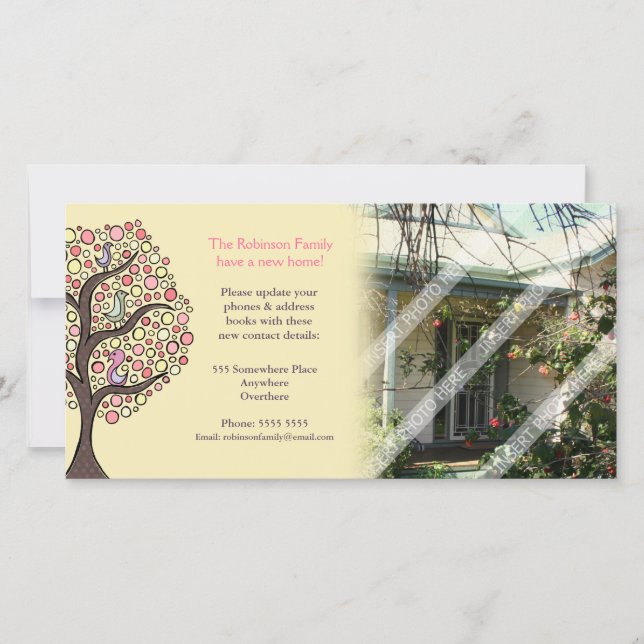 Nous avons déménagé le Carte photo de notification (Devant)