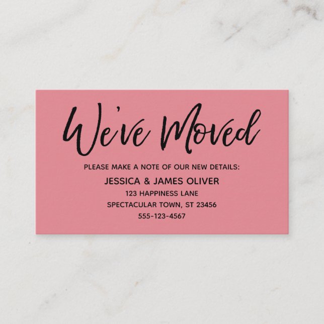 Nous avons déménagé l'écriture moderne carte glace (Devant)