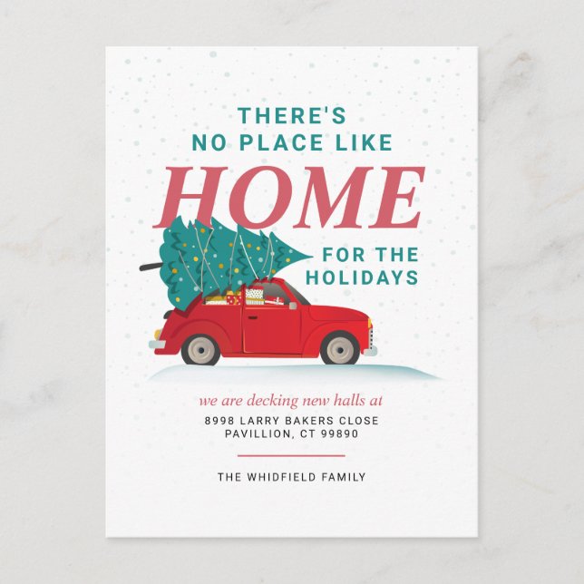 Nous avons déménagé Noël vacances Faire-part de dé (Devant)