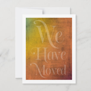 Nous Avons Déménagé Typographie, Carte Texturée Co