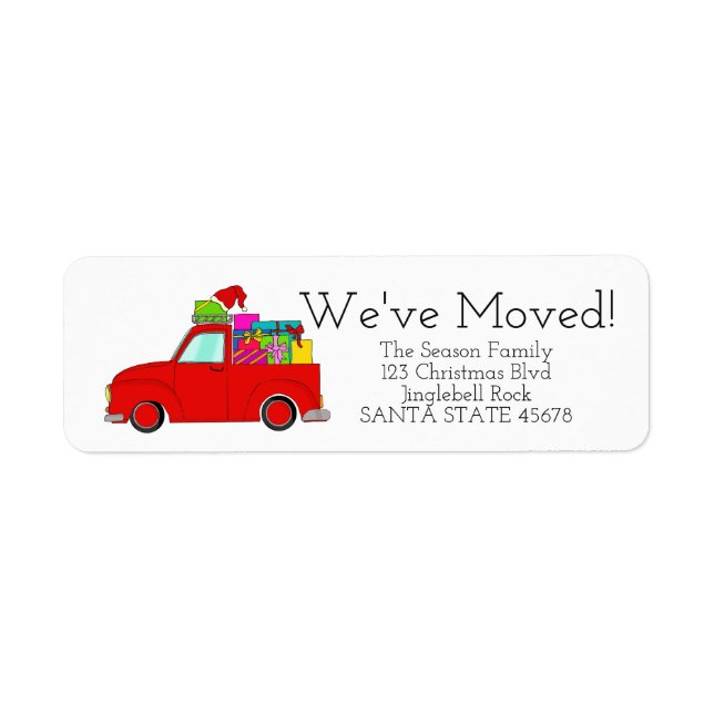 Nous avons déménagé voiture étiquette de Noël (Devant)