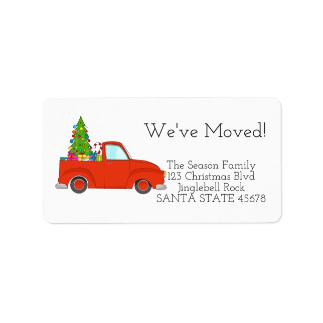 Nous avons déménagé voiture étiquette de Noël (Devant)