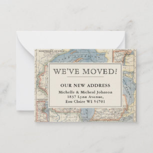 Nous avons déplacé Carte Vintage Wisconsin Michiga