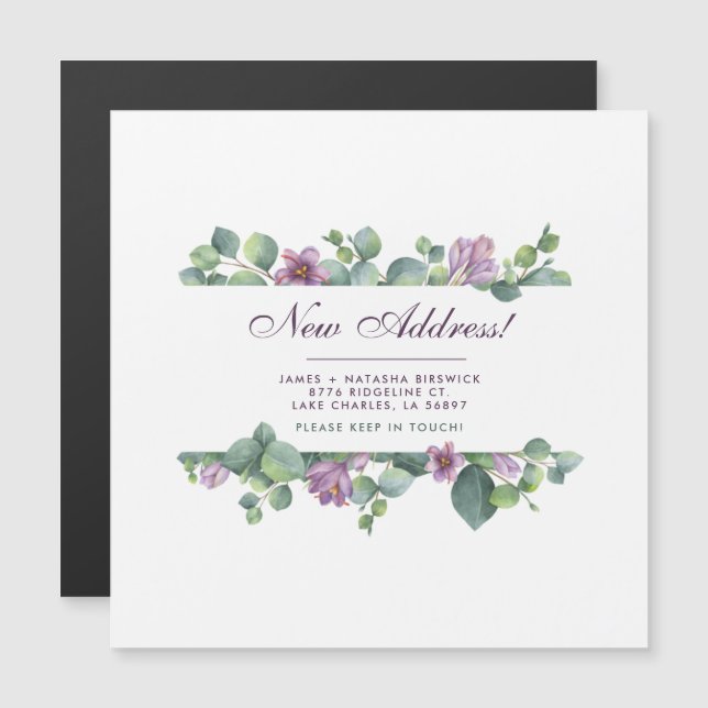 Nous avons déplacé Eucalyptus nouveau Faire-part d (Devant / Derrière)