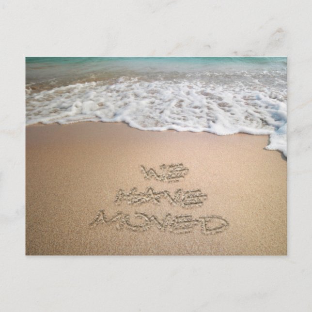 Nous avons Déplacé Faire-part Beach Sand écriture (Devant)