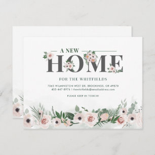 Nous avons déplacé Faire-part de mouvement rose fl