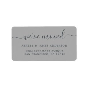 Nous avons déplacé Grey New Address étiquette