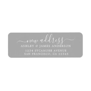 Nous avons déplacé Grey New Address étiquette