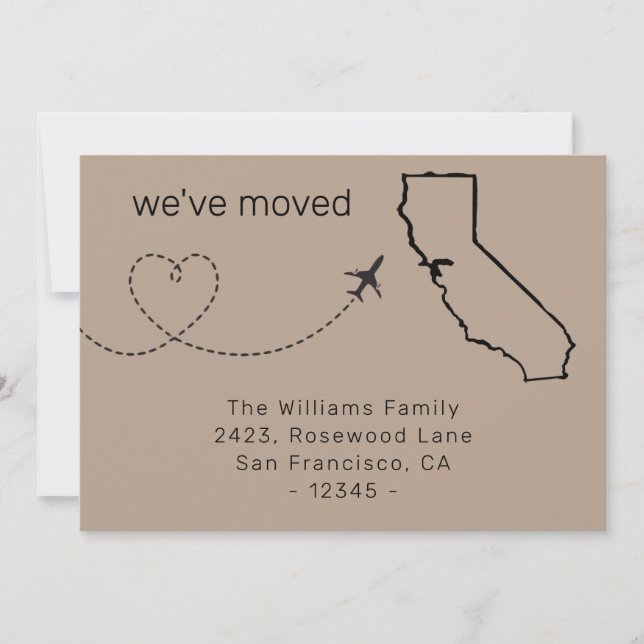 Nous avons déplacé la Californie Moving Faire-part (Devant)