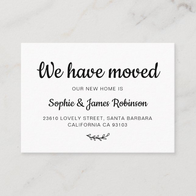 Nous avons déplacé la carte d'insertion de déménag (Devant)